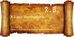 Kluge Bernadett névjegykártya